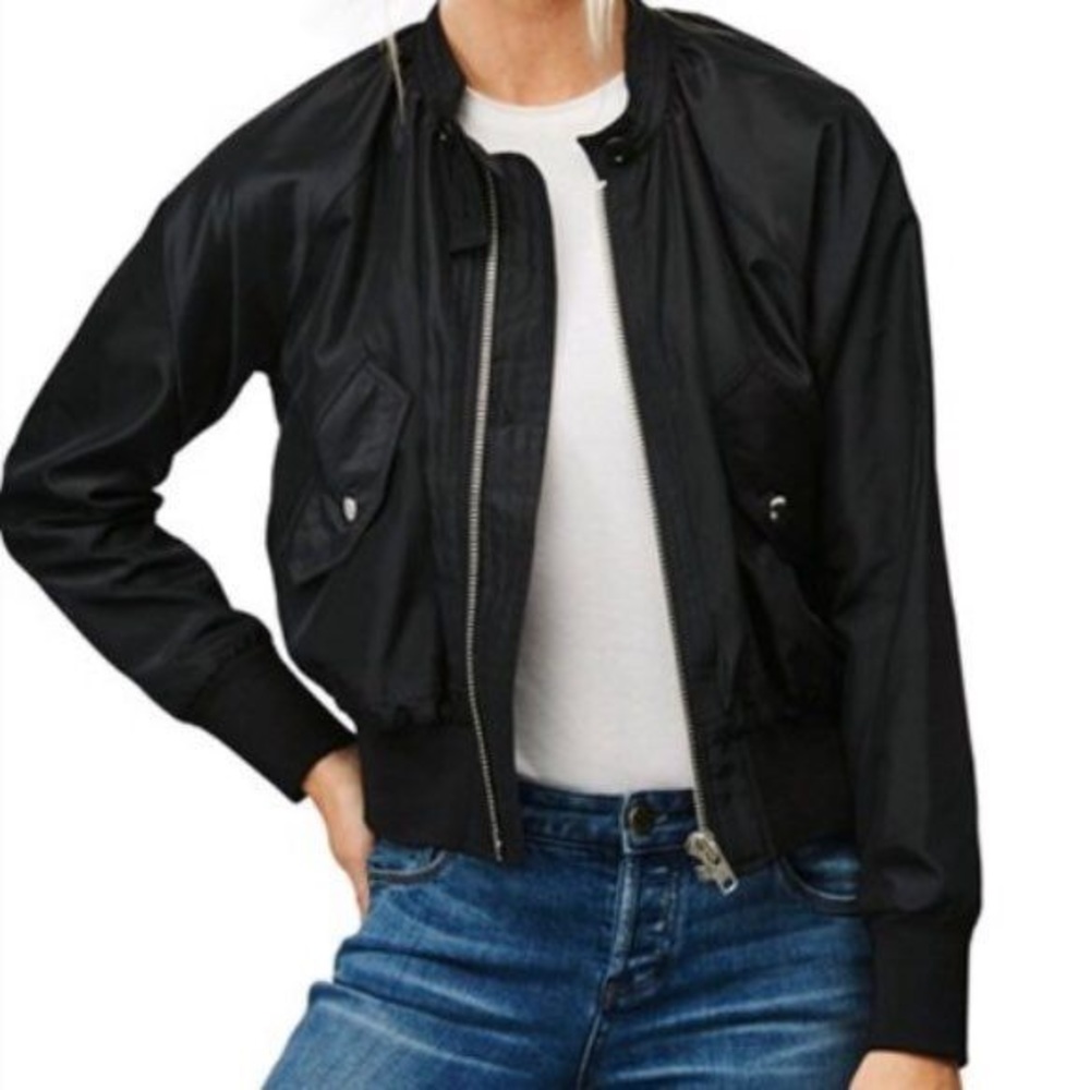 Black Free People Light weight Bomber Jacket
